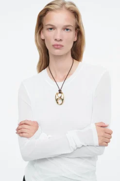 New COS TWISTED-HEM SILK TOP WHITE