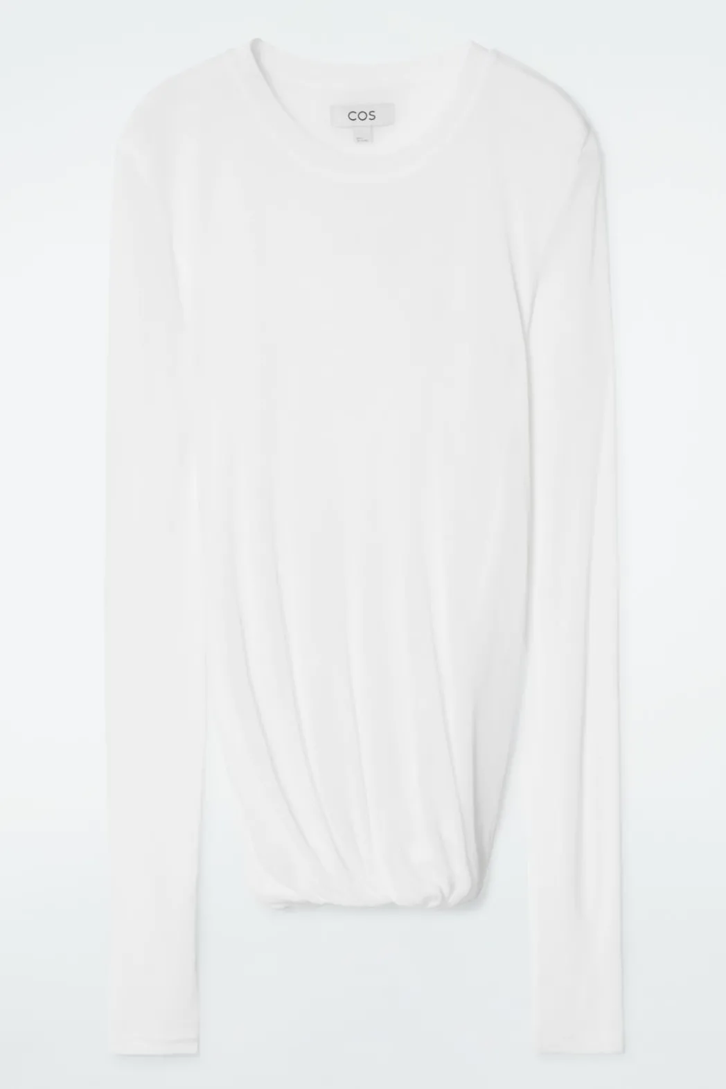 New COS TWISTED-HEM SILK TOP WHITE