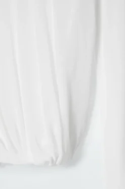 New COS TWISTED-HEM SILK TOP WHITE