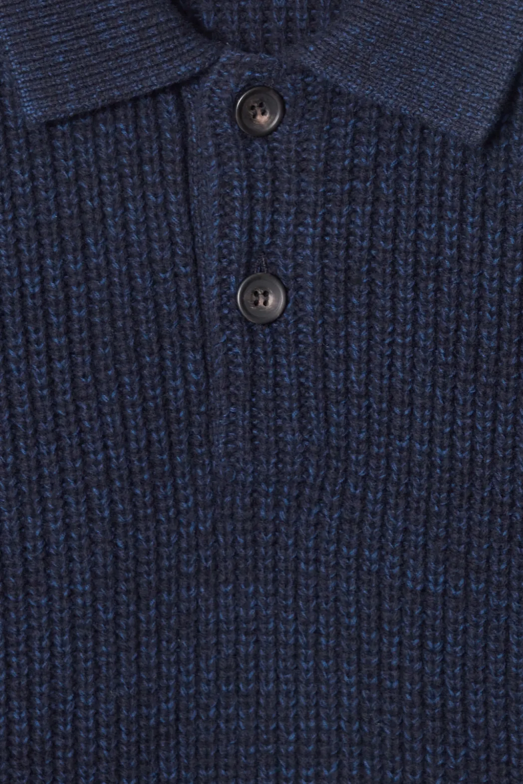 Outlet COS TWISTED-YARN WOOL POLO SWEATER NAVY MÉLANGE