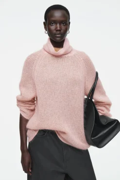 Best COS TWO-TONE MOHAIR TURTLENECK SWEATER APRICOT / CAMEL