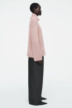 Best COS TWO-TONE MOHAIR TURTLENECK SWEATER APRICOT / CAMEL