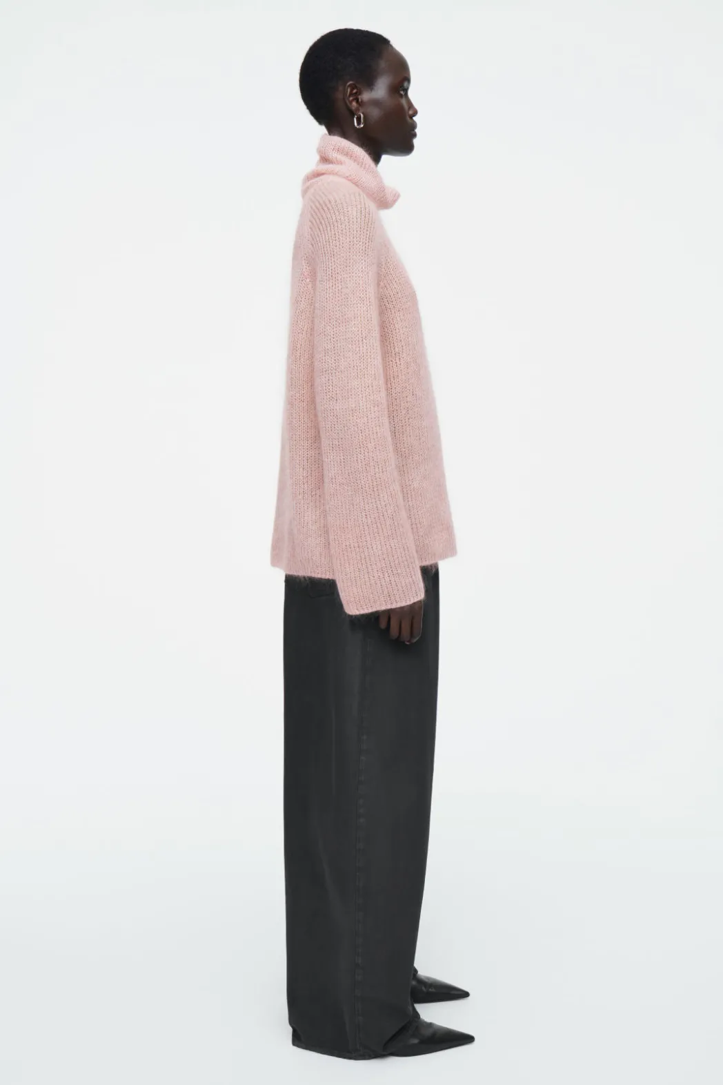 Best COS TWO-TONE MOHAIR TURTLENECK SWEATER APRICOT / CAMEL