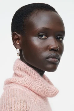 Best COS TWO-TONE MOHAIR TURTLENECK SWEATER APRICOT / CAMEL