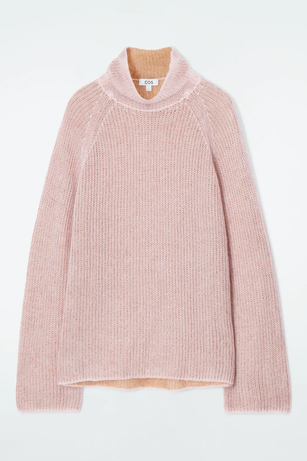 Best COS TWO-TONE MOHAIR TURTLENECK SWEATER APRICOT / CAMEL