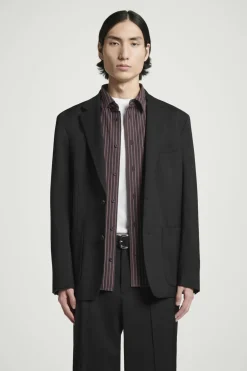 Online COS UNSTRUCTURED WOOL BLAZER - REGULAR BLACK