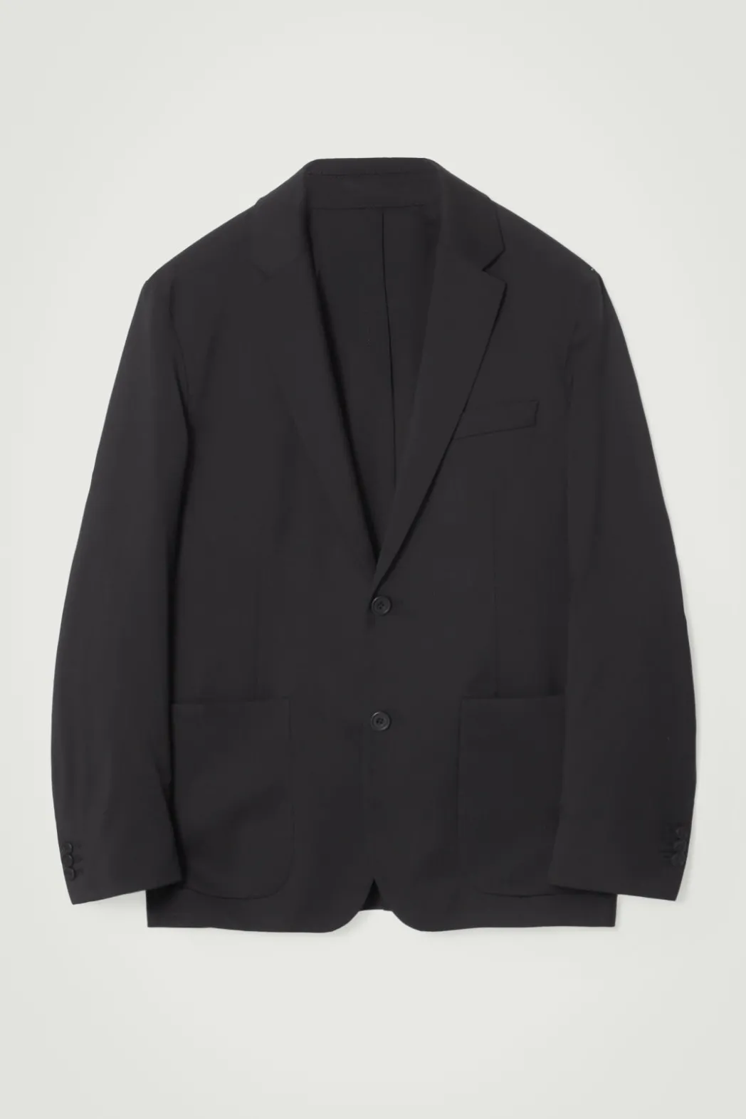Online COS UNSTRUCTURED WOOL BLAZER - REGULAR BLACK