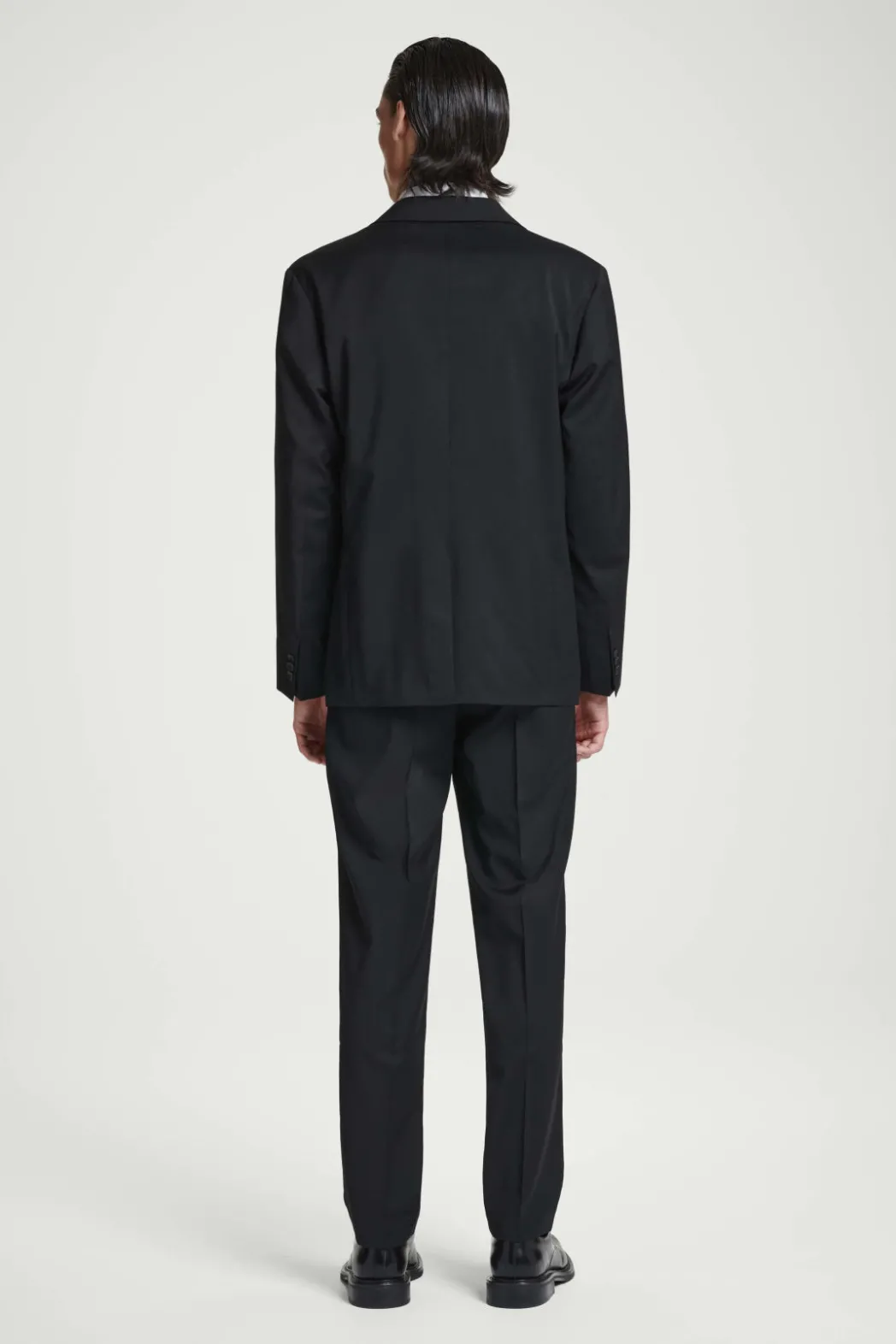 Online COS UNSTRUCTURED WOOL BLAZER - REGULAR BLACK