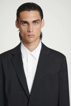 Online COS UNSTRUCTURED WOOL BLAZER - REGULAR BLACK