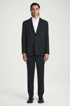 Online COS UNSTRUCTURED WOOL BLAZER - REGULAR BLACK