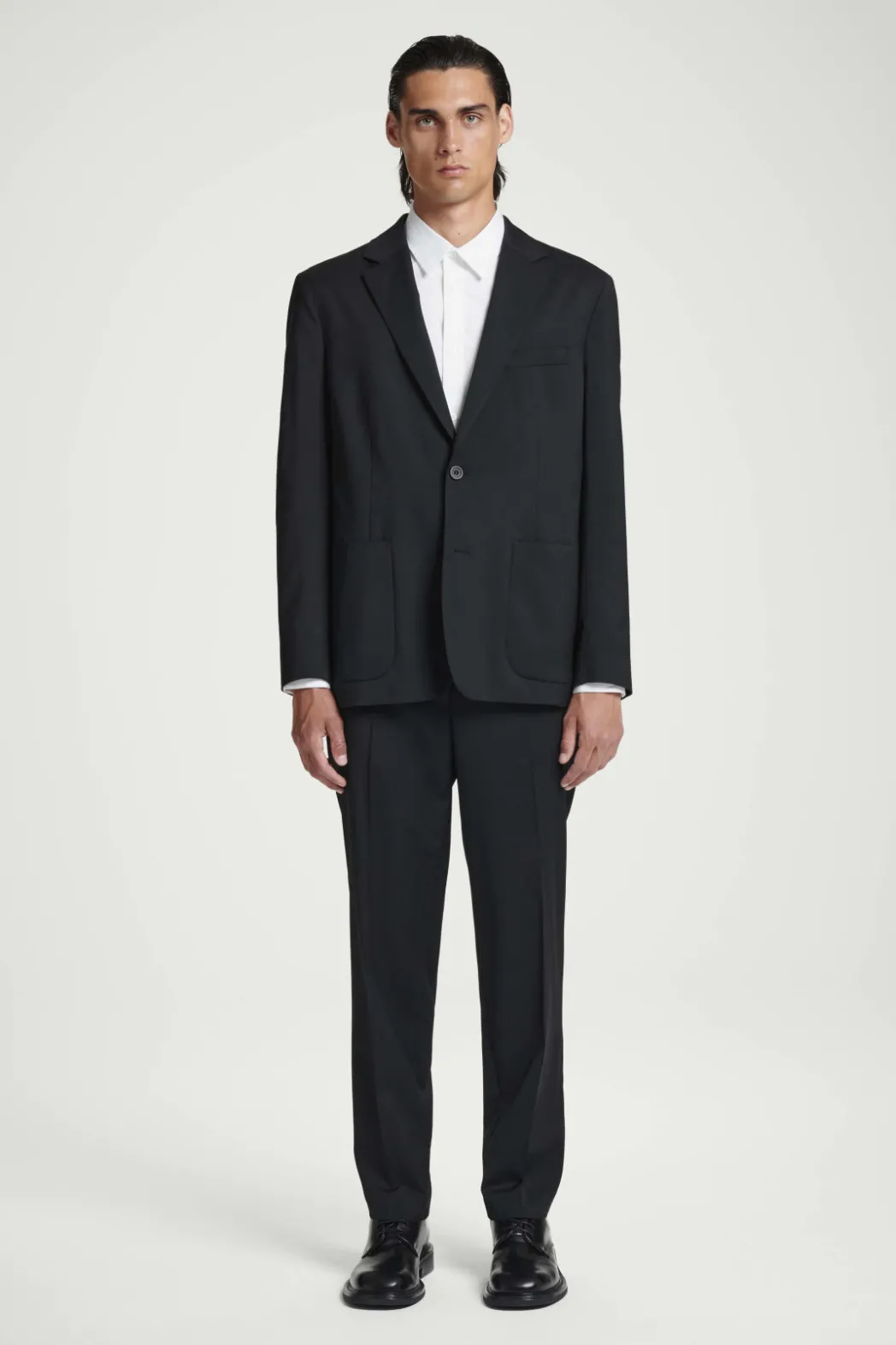 Online COS UNSTRUCTURED WOOL BLAZER - REGULAR BLACK