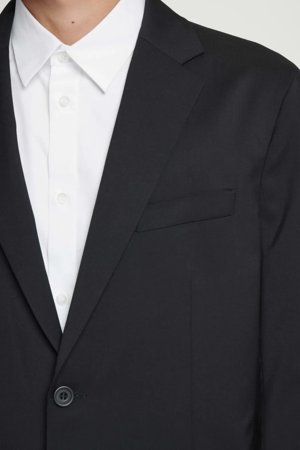 Online COS UNSTRUCTURED WOOL BLAZER - REGULAR BLACK