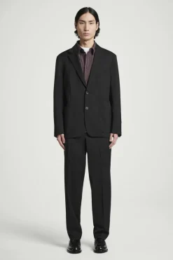 Online COS UNSTRUCTURED WOOL BLAZER - REGULAR BLACK