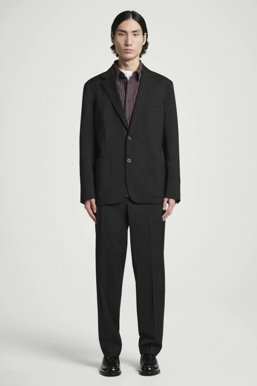 Online COS UNSTRUCTURED WOOL BLAZER - REGULAR BLACK