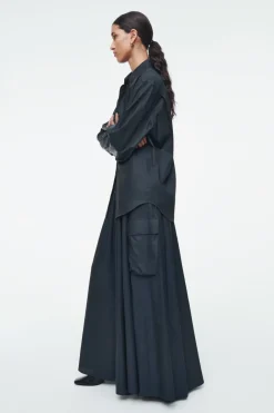 New COS UTILITY A-LINE MAXI SKIRT NAVY