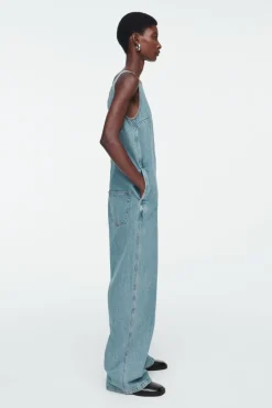 Hot COS V-NECK DENIM JUMPSUIT LIGHT BLUE