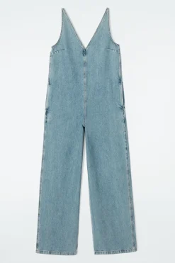 Hot COS V-NECK DENIM JUMPSUIT LIGHT BLUE
