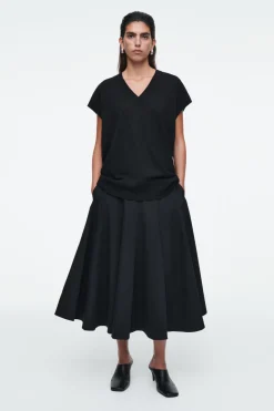 New COS V-NECK MERINO WOOL TANK BLACK