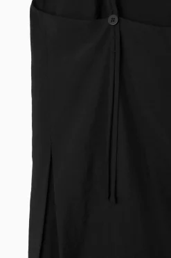 Discount COS V-NECK WIDE-LEG JUMPSUIT BLACK