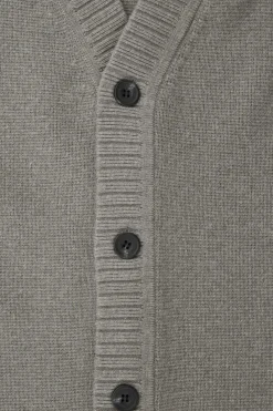 COS V-NECK WOOL-BLEND CARDIGAN LIGHT BROWN MÉLANGE