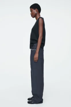 Online COS VOLUME SPRAYED WIDE-LEG JEANS DARK BLUE