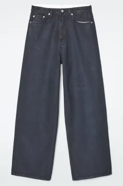 Online COS VOLUME SPRAYED WIDE-LEG JEANS DARK BLUE