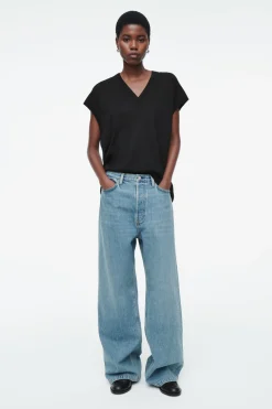 Outlet COS VOLUME WIDE-LEG JEANS DUSTY BLUE