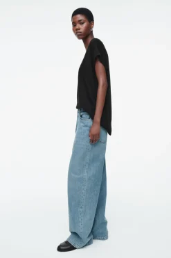 Outlet COS VOLUME WIDE-LEG JEANS DUSTY BLUE