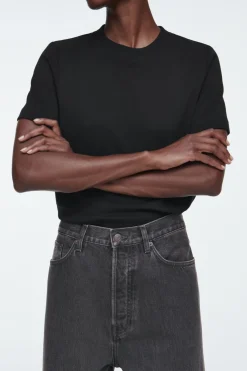 Discount COS VOLUME WIDE-LEG JEANS WASHED BLACK