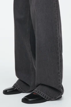 Discount COS VOLUME WIDE-LEG JEANS WASHED BLACK