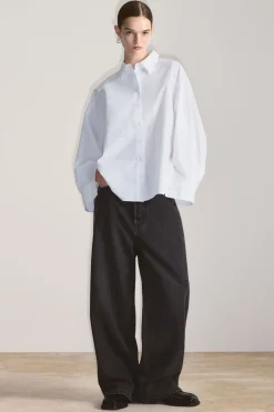 Discount COS VOLUME WIDE-LEG JEANS WASHED BLACK
