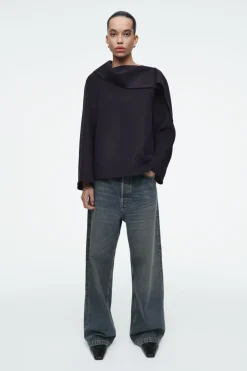 Best COS VOLUME WIDE-LEG JEANS PETROL BLUE