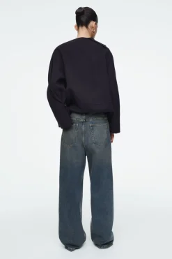 Best COS VOLUME WIDE-LEG JEANS PETROL BLUE