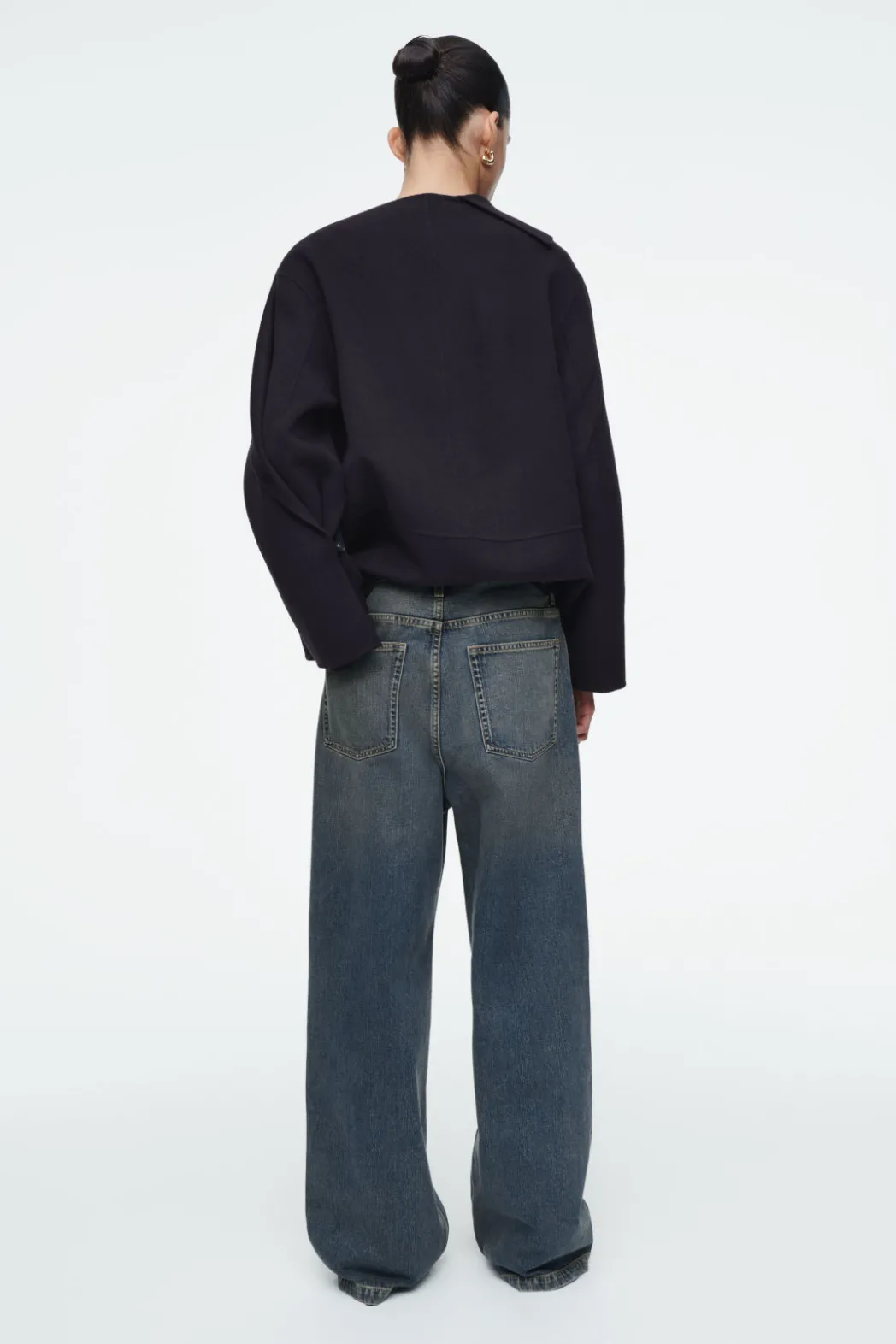 Best COS VOLUME WIDE-LEG JEANS PETROL BLUE