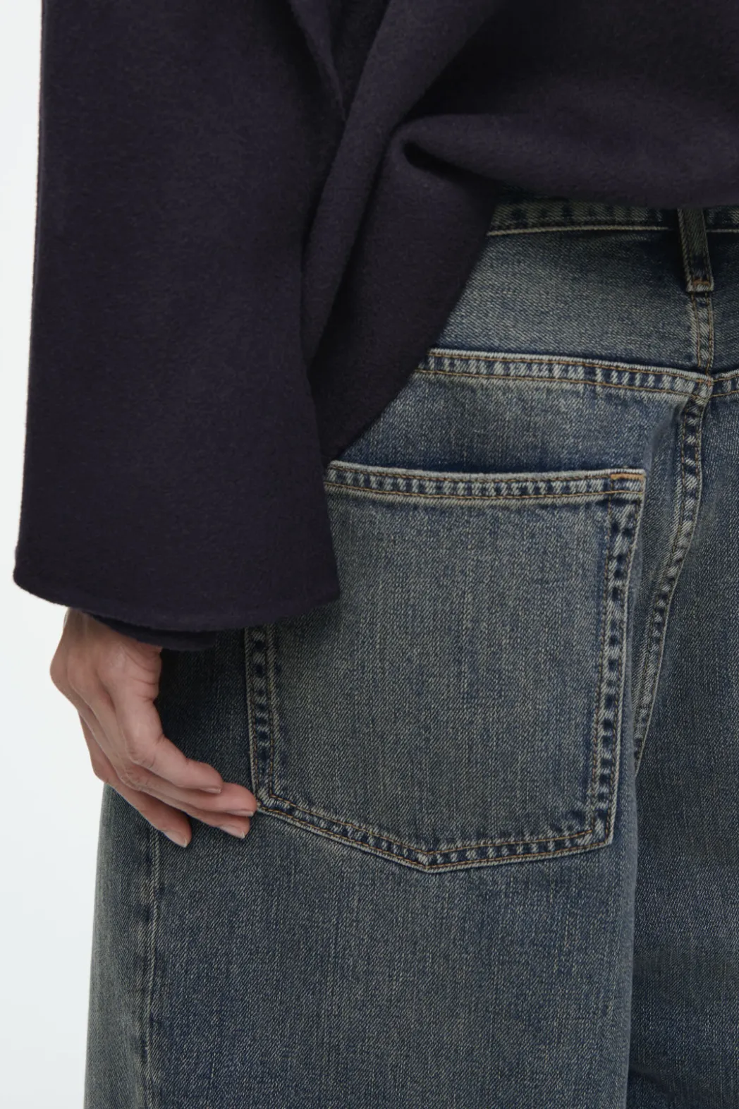 Best COS VOLUME WIDE-LEG JEANS PETROL BLUE