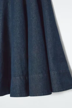 Discount COS VOLUMINOUS A-LINE DENIM MIDI SKIRT INDIGO