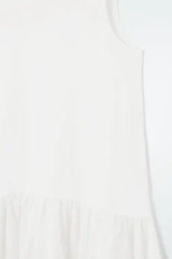 Sale COS VOLUMINOUS SLEEVELESS MIDI DRESS WHITE