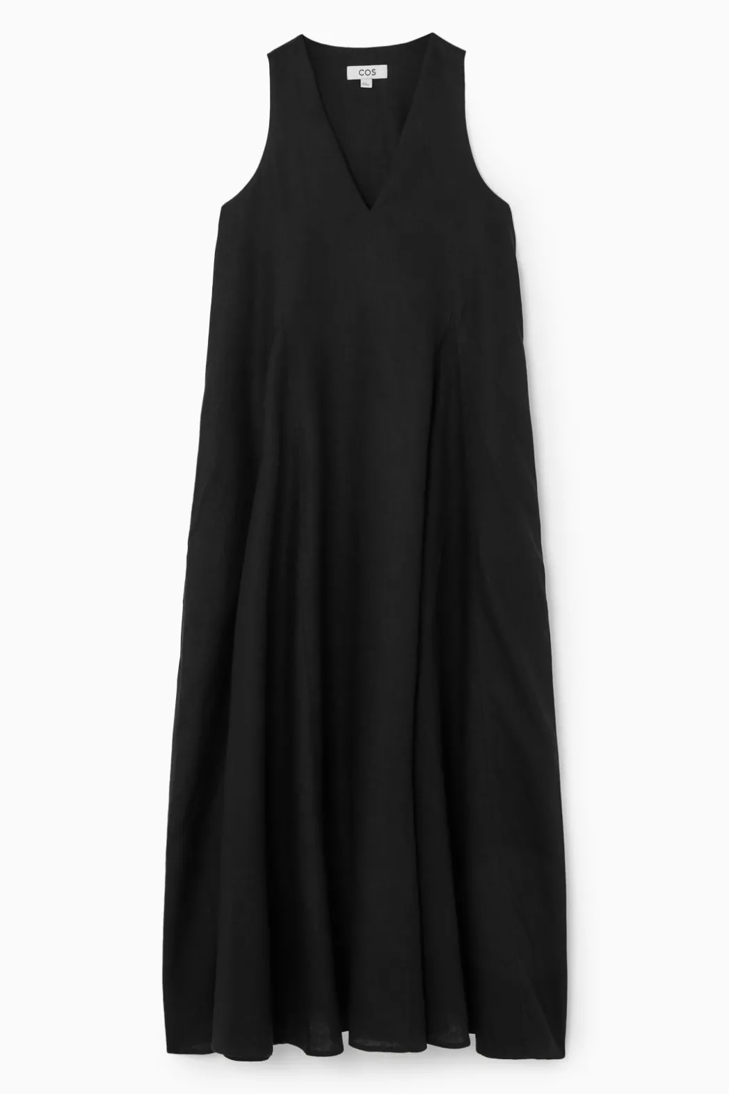 Sale COS VOLUMINOUS V-NECK MAXI DRESS BLACK