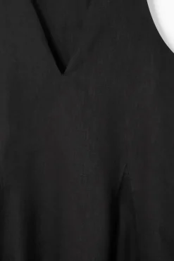 Sale COS VOLUMINOUS V-NECK MAXI DRESS BLACK