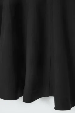 New COS VOLUMINOUS V-NECK MINI DRESS BLACK