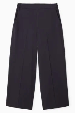 Clearance COS VOLUMINOUS WIDE-LEG WOOL PANTS NAVY