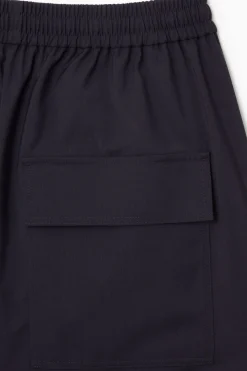 Clearance COS VOLUMINOUS WIDE-LEG WOOL PANTS NAVY