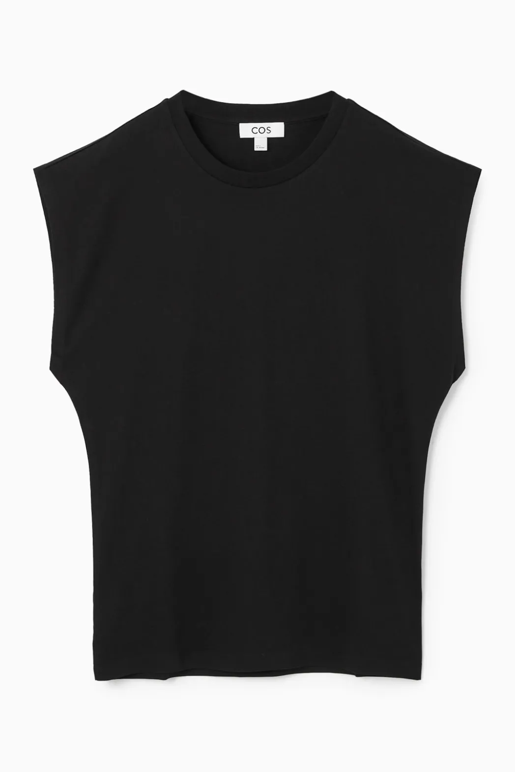 Best COS WAISTED CAP-SLEEVE T-SHIRT BLACK