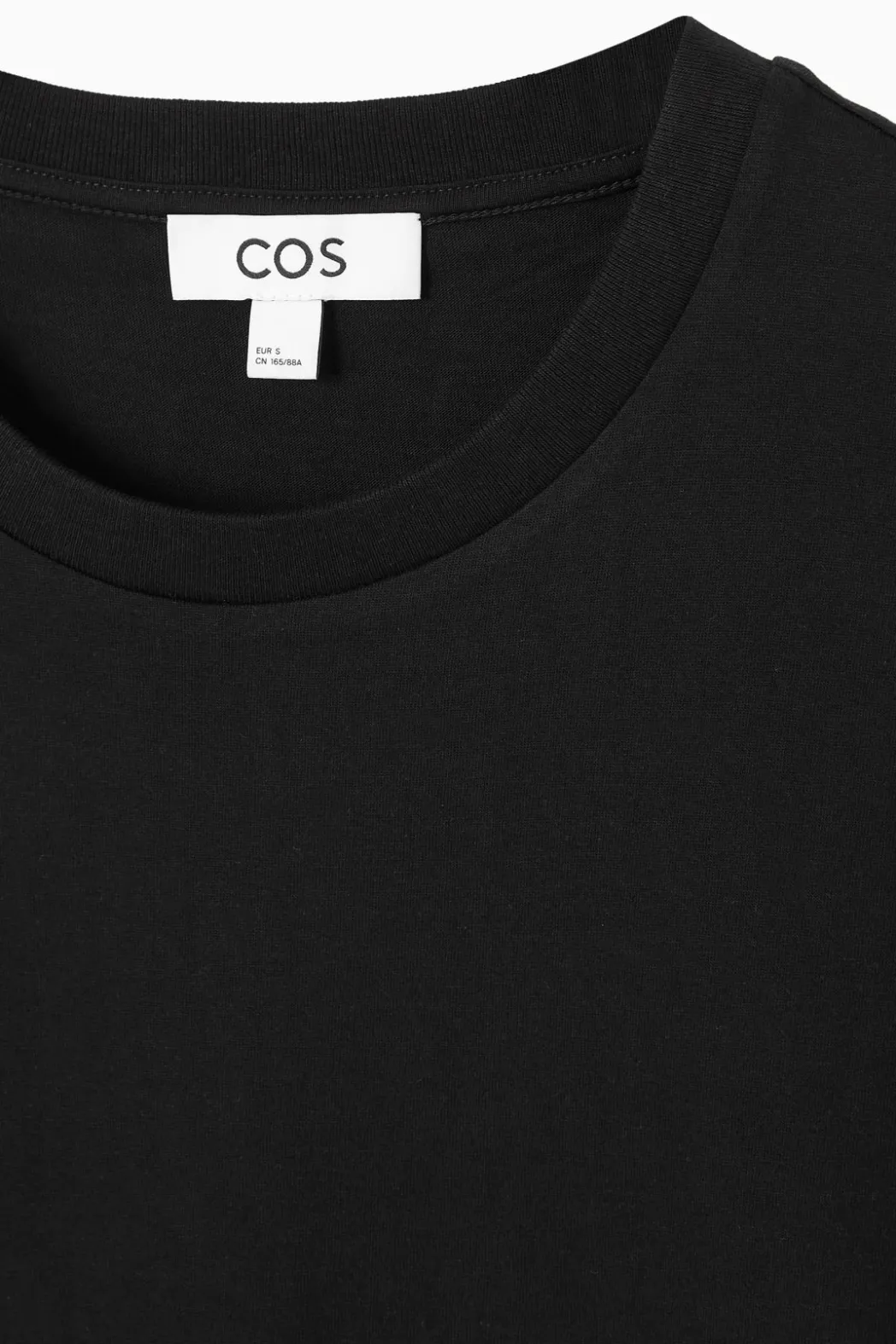 Best COS WAISTED CAP-SLEEVE T-SHIRT BLACK