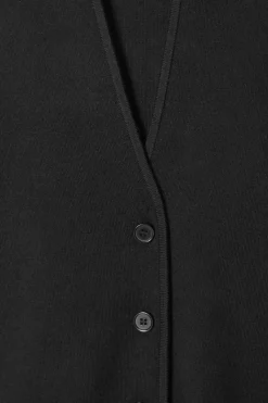 New COS WAISTED KNITTED CARDIGAN BLACK