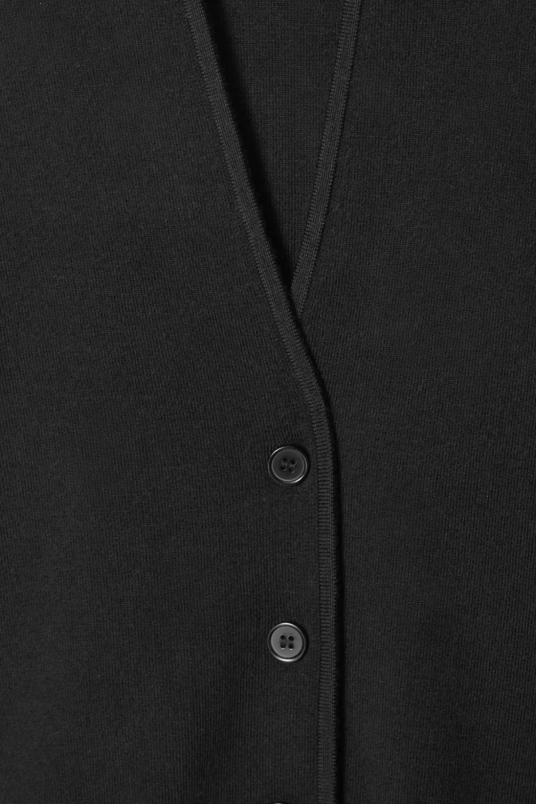 New COS WAISTED KNITTED CARDIGAN BLACK