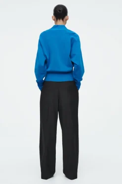 Hot COS WAISTED KNITTED CARDIGAN BRIGHT BLUE