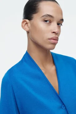 Hot COS WAISTED KNITTED CARDIGAN BRIGHT BLUE