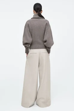 Sale COS WAISTED KNITTED WOOL BOMBER JACKET MOLE