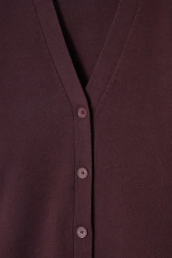 Sale COS WAISTED WOOL V-NECK CARDIGAN BORDEAUX RED